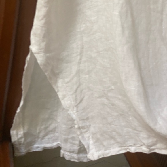 Saks Fifth Ave White Embellished Linen Tunic - Picture 12 of 12